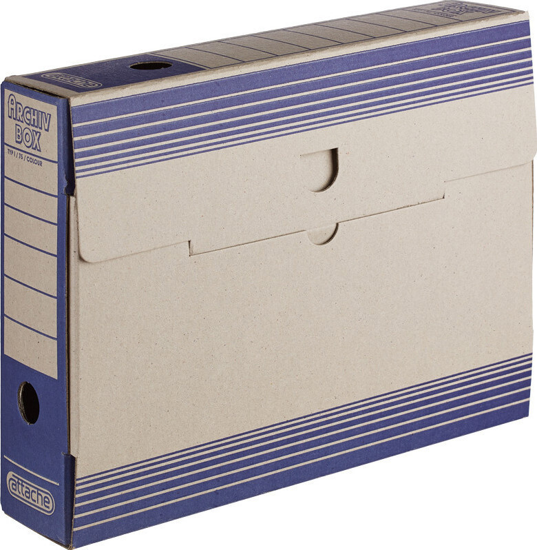 Короб Архивный ATTACHE,75 мм,переплетный картон, синяя, 2 шт. в упаковке  #1