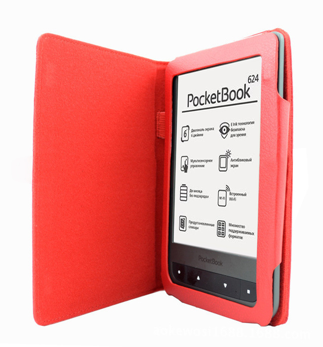 Чехол-обложка футляр MyPads для Pocketbook 622 Touch из качественной эко-кожи тонкий закрытого типа красный #1