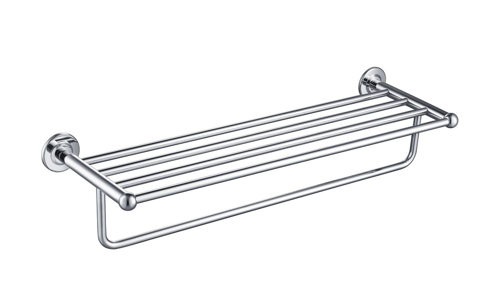 Полка настенная для ванной комнаты прямая / держатель для полотенец 60 см Timo Nelson 150058/00 хром #1