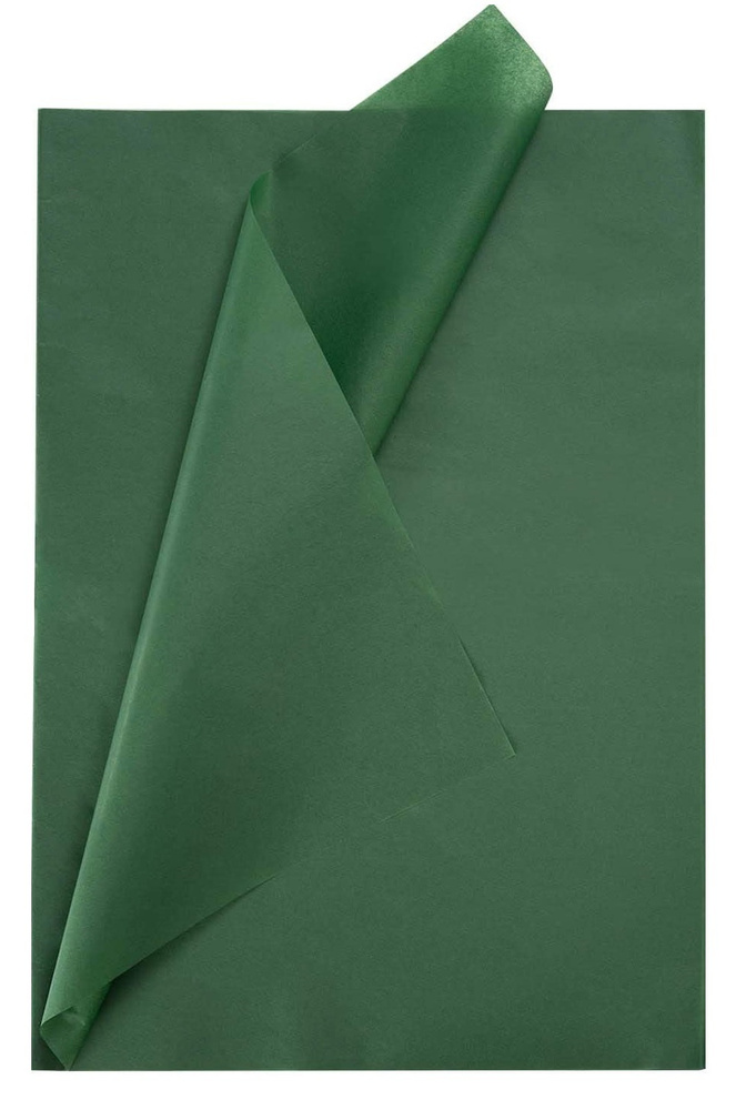 Бумага упаковочная тишью темно-зеленая, 50*65 см ( 20 листов).  #1