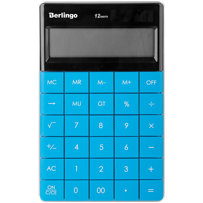 Калькулятор настольный Berlingo "Power TX", 12-ти разрядный, двойное питание, 165х105х13мм, синий  #1