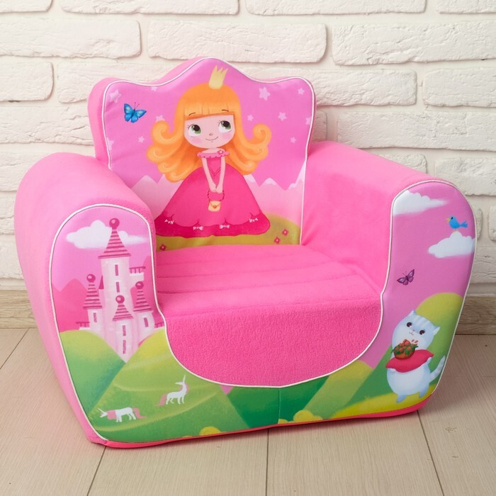Мягкая игрушка кресло "Принцесса", цвет розовый #1