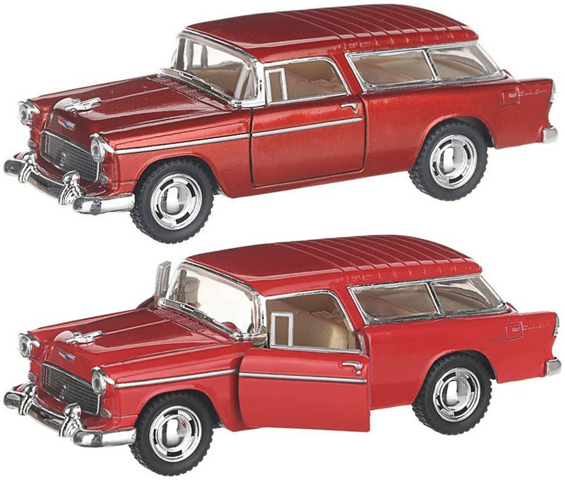 Машинка металлическая Kinsmart 1:40 1955 Chevrolet Nomad 5331DFKT инерционная, двери открываются / Бордовый #1