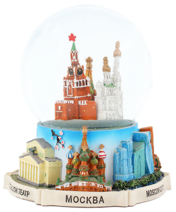 Снежный шар Достопримечательности Москвы, диаметр шара 100мм  #1