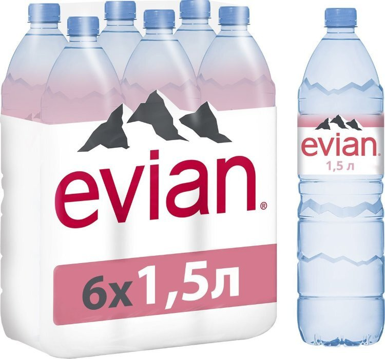 Evian Вода Негазированная 1500мл. 6шт #1