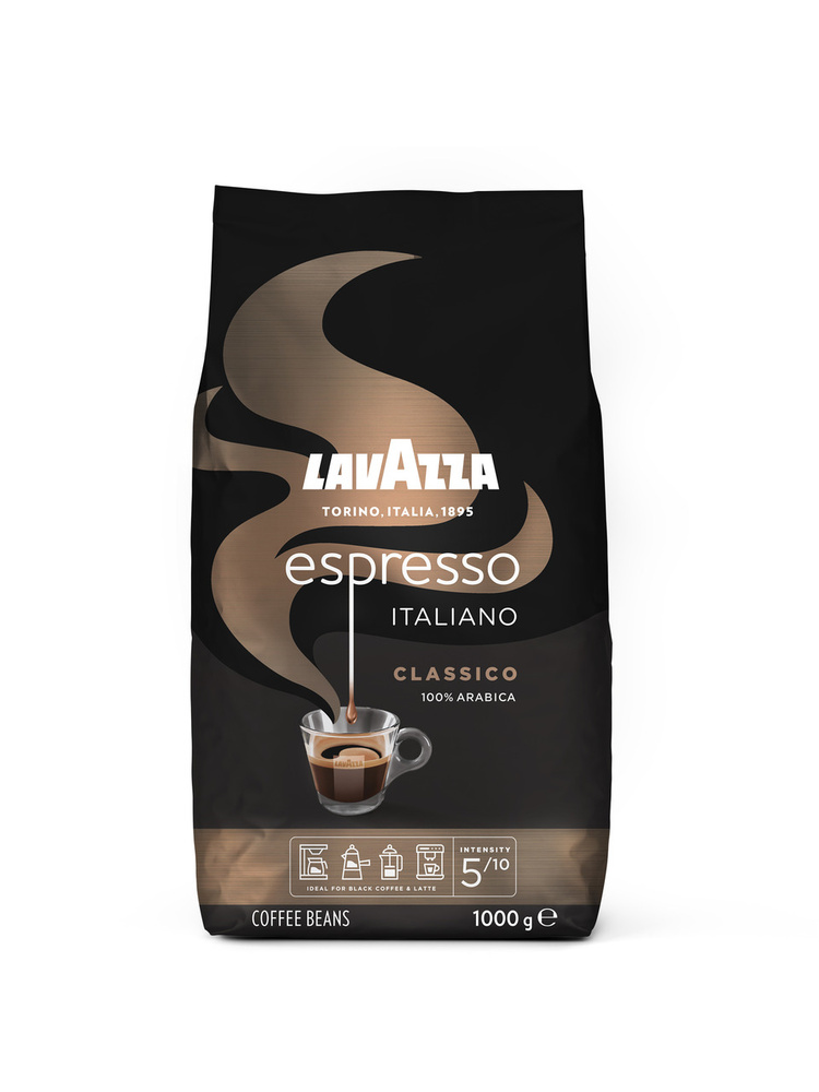 Кофе в зернах LAVAZZA натуральный жареный Caffe Espresso 1кг #1