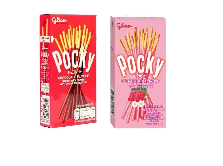 Печенье Pocky Chocolate and Strawberry / Покки шоколадные палочки со вкусом Шоколад и Клубника 2 шт  #1