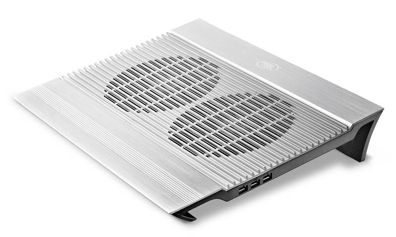 Подставка для охлаждения ноутбука DEEPCOOL N8 SILVER (до 17", вентилятор 2x140мм, алюминий, 2xUSB)  #1