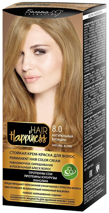 Белита-М Краска для волос Крем HAIR HAPPINESS Стойкая тон №8.0 Натуральный блондин  #1