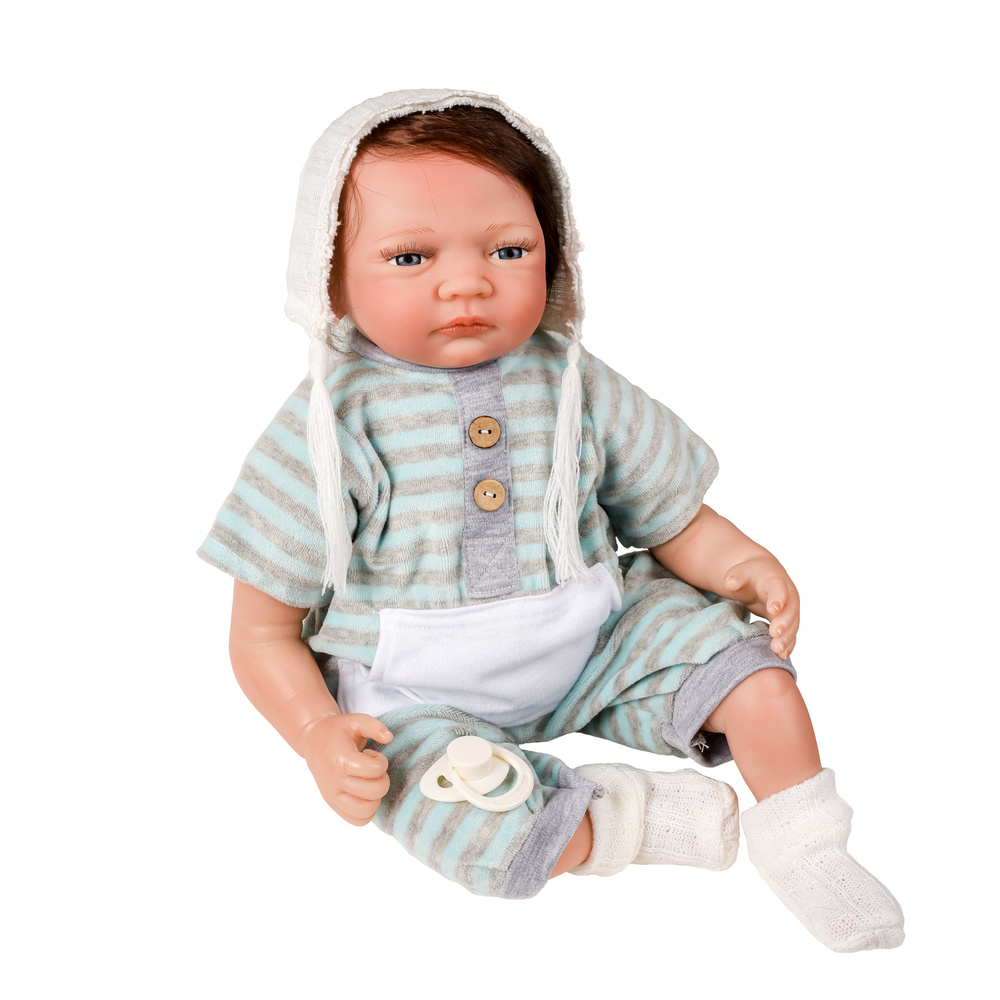 Кукла реборн мальчик мягкая 55 см Леня, подарок для девочки  #1