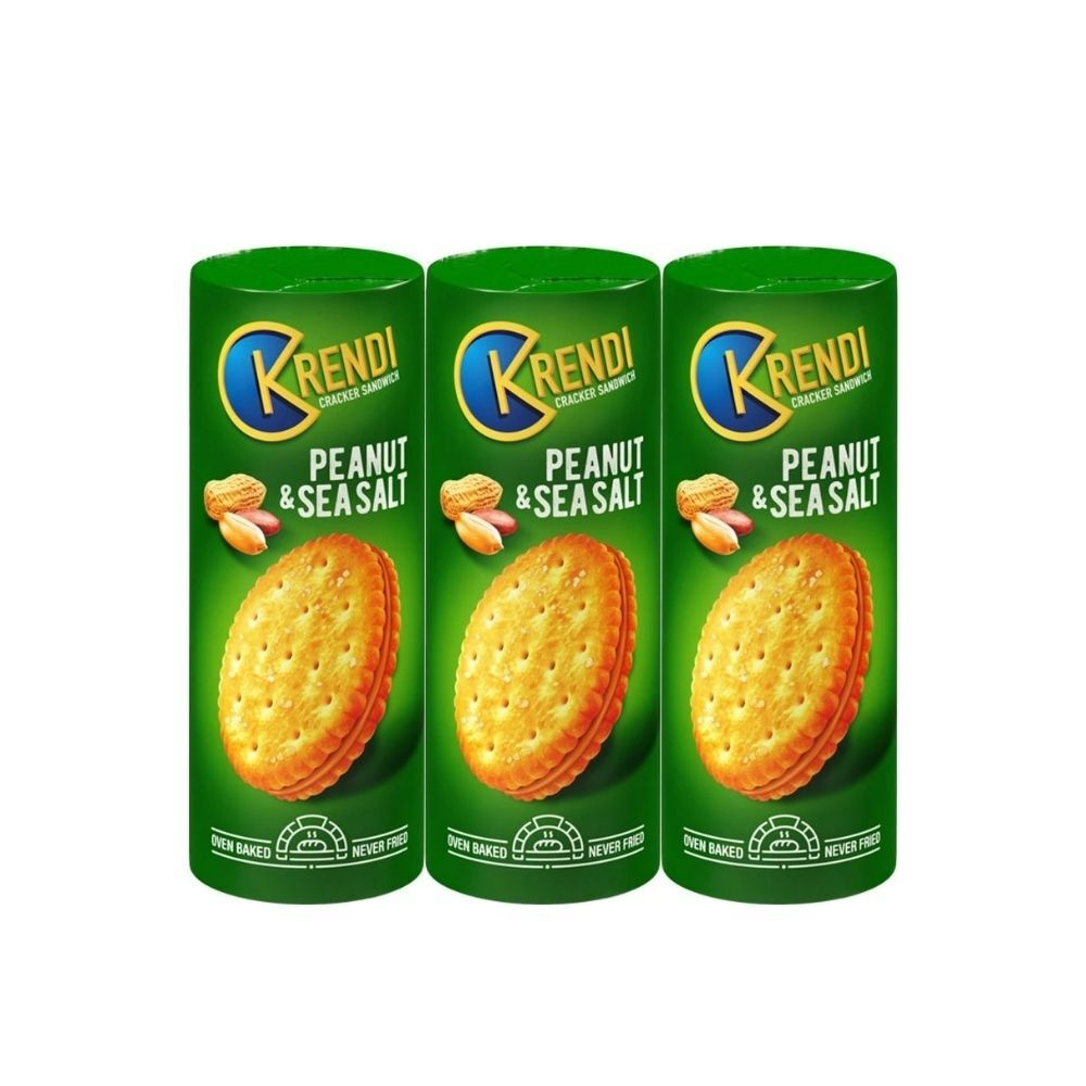 Krendi, крекер-сэндвич Peanut&sea salt, 170 грамм, 3 упаковки #1