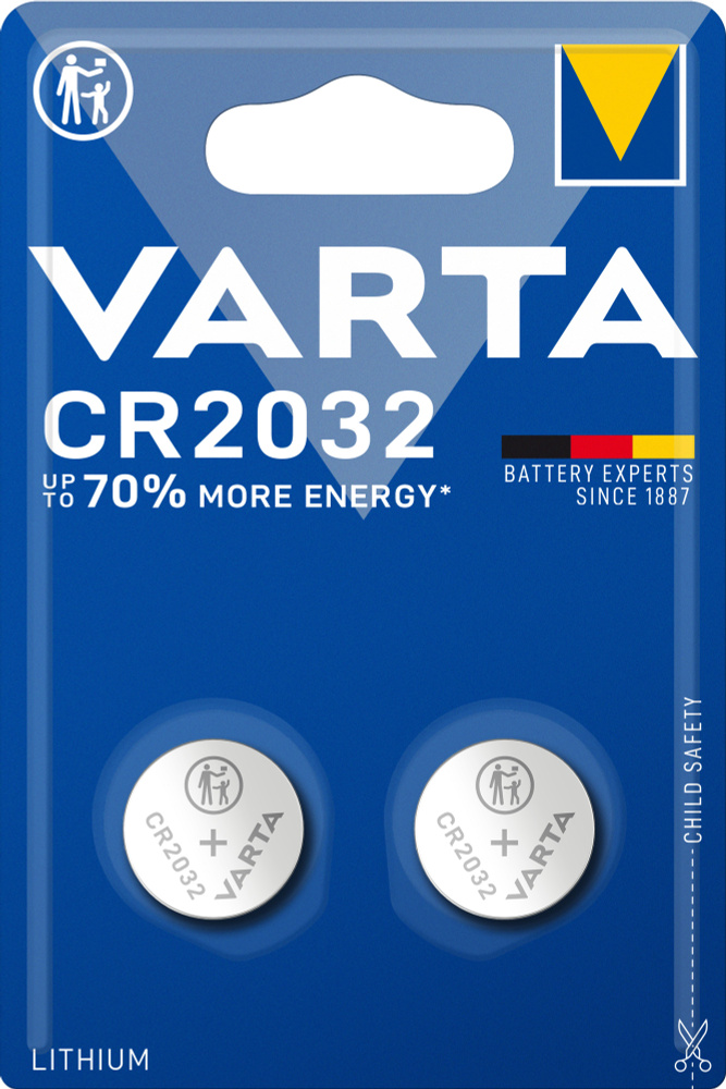 Varta Батарейка CR2032, Литиевый тип, 3 В, 2 шт #1