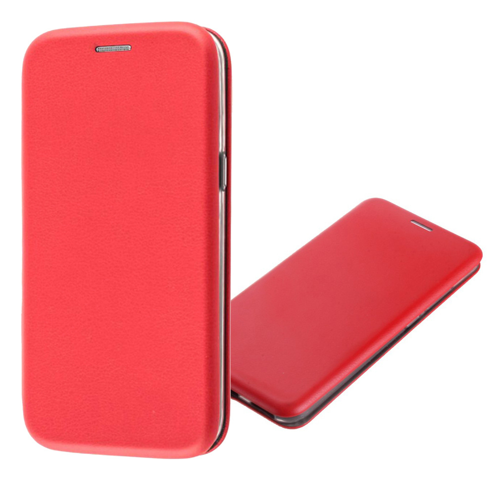 Чехол-книжка для айфон 13 про / iPhone 13 pro, силикон/экокожа, магнитная застежка, подставка, красный #1