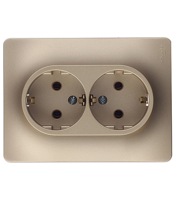 Розетка с рамкой Schneider Electric Glossa GSL000424 двойная скрытая ...