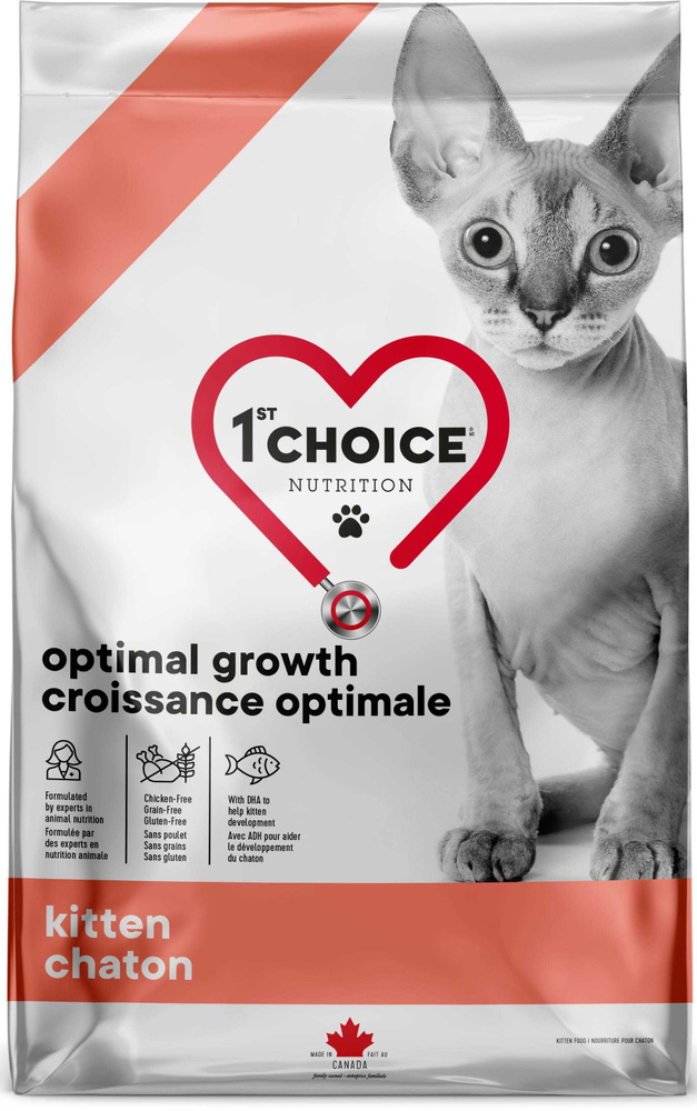 Корм 1st Choice Kitten Optimal Growth Оптимальный рост для котят, беззерновой, с треской и лососем, 340 #1