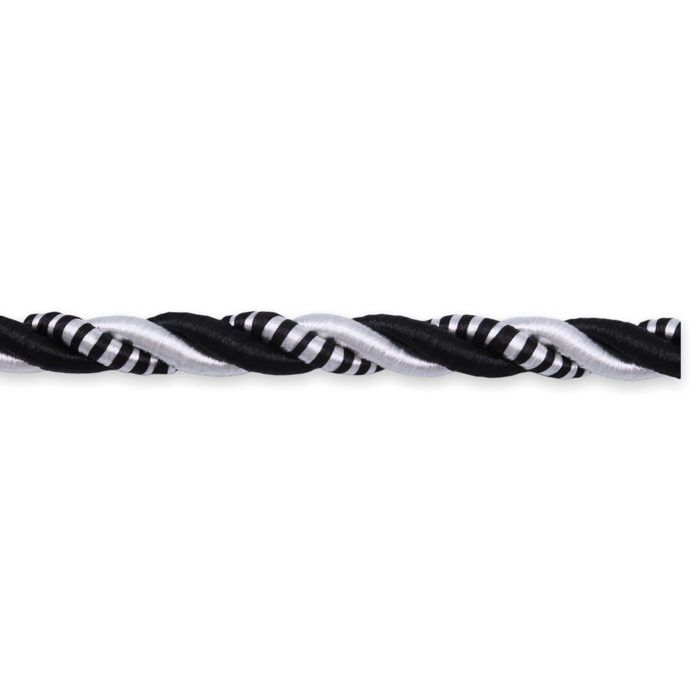 Шнур витой декоративный, диаметр 12мм, намотка 15 метров цвет черно-белый / декоративный шнур для натяжных #1