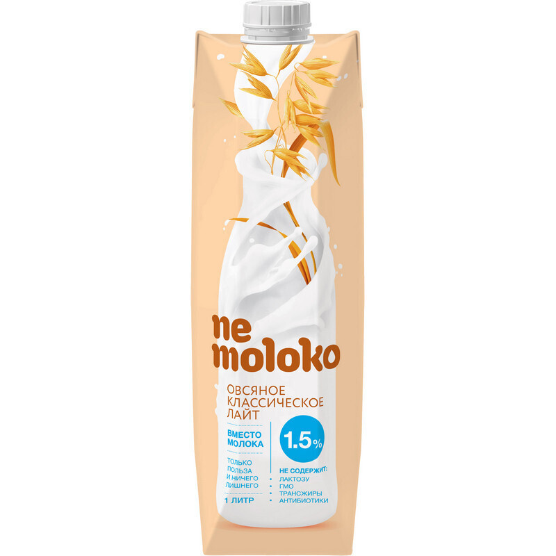 Напиток овсяный Nemoloko ультрапастеризованный с кальцием и витаминами, 1,5%, 1 л  #1