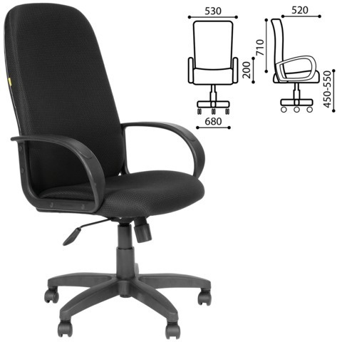 Chairman Офисный стул, Металлический сплав, Ткань, черный #1