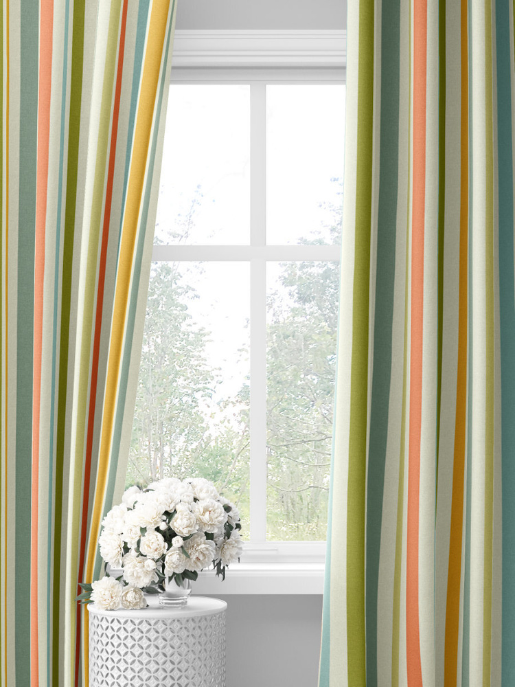 Комплект штор с разноцветными яркими полосками decoracion #33010101 (145х275х2шт)  #1
