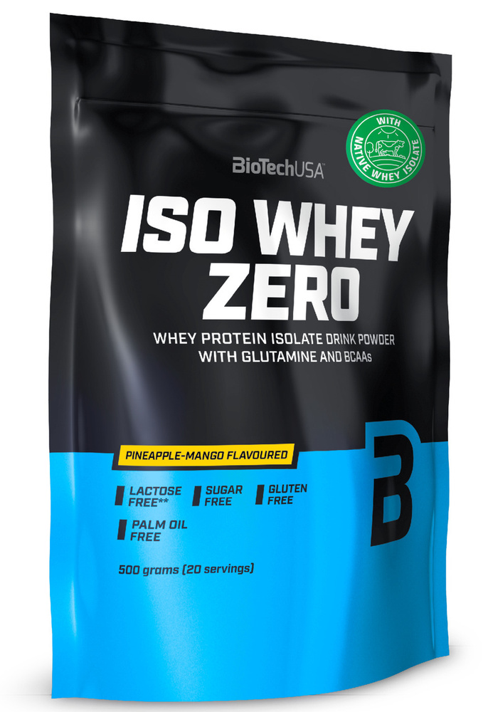 Сывороточный протеин изолят BioTechUSA Iso Whey Zero 500 г ананас-манго  #1