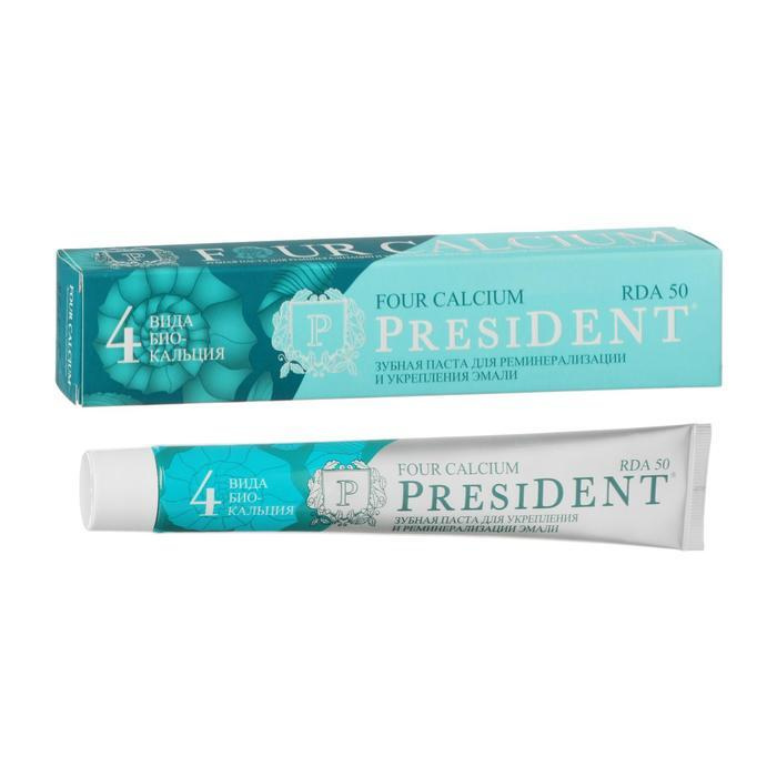 Зубная паста President Four Calcium, 50 RDA, 75 мл #1