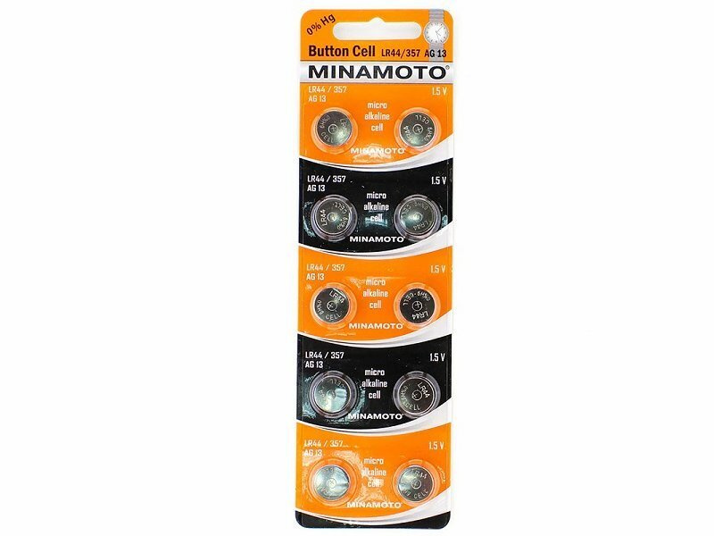 Батарейка щелочная MINAMOTO AG13, LR44 (комплект - 10шт.) 1.5V #1