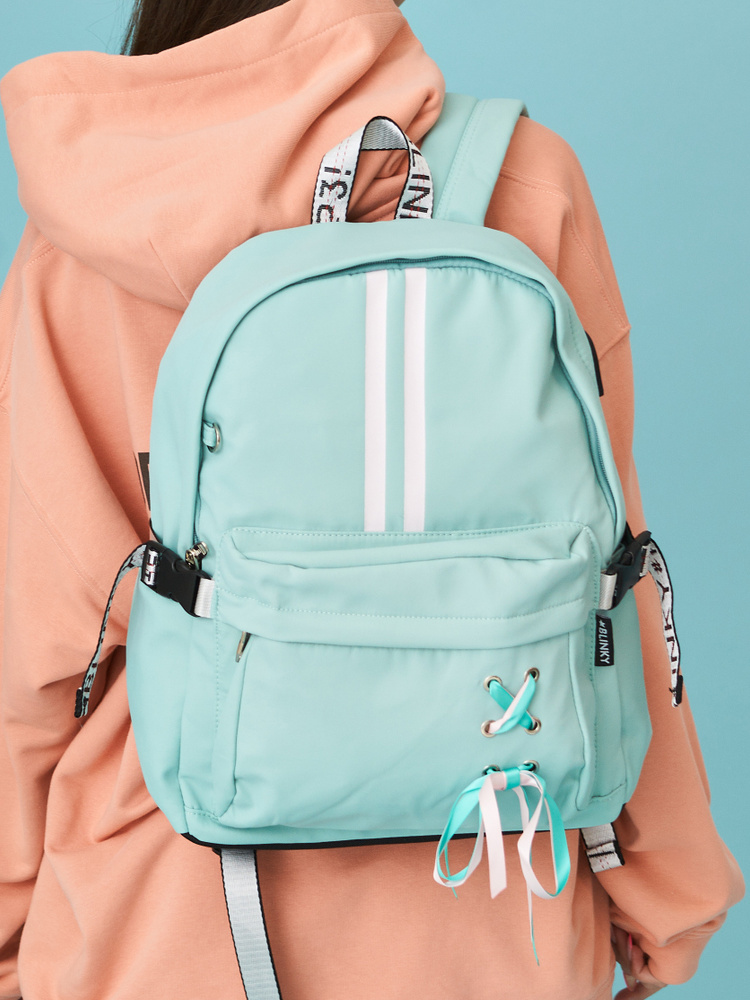 Рюкзак школьный для девочки подростка спортивный с брелком и usb зарядкой  #1