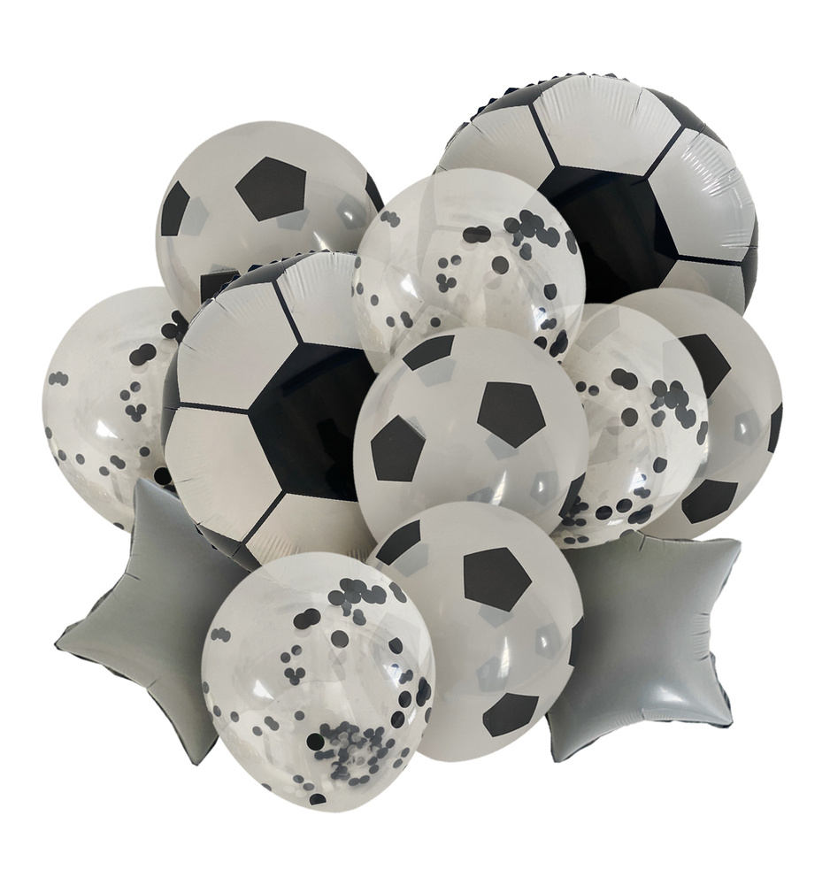 Набор воздушных шаров из фольги и латекса "Футбол" 12 штук  #1