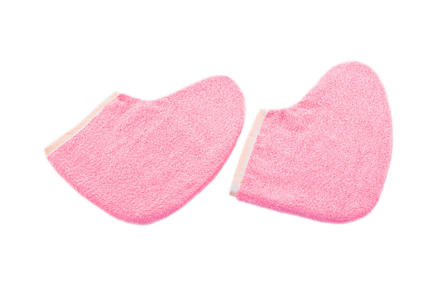 ИГРОbeauty Махровые утеплители для парафинотерапии, для ног, Розовые, 1 пара.  #1