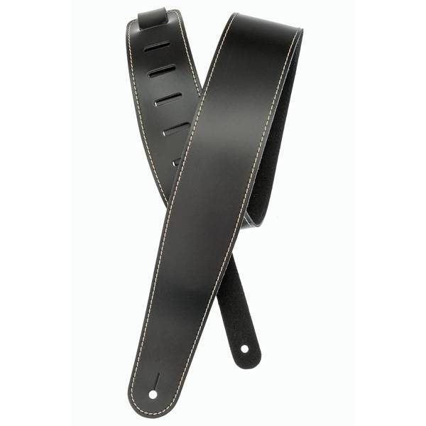 Кожаный гитарный ремень, цвет чёрный PLANET WAVES 25LS00-DX CLASSIC LEATHER STRAP WITH CONTRAST STITCH #1