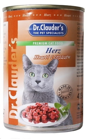 Dr.Clauder's консервы для кошек, с сердцем 415 г #1