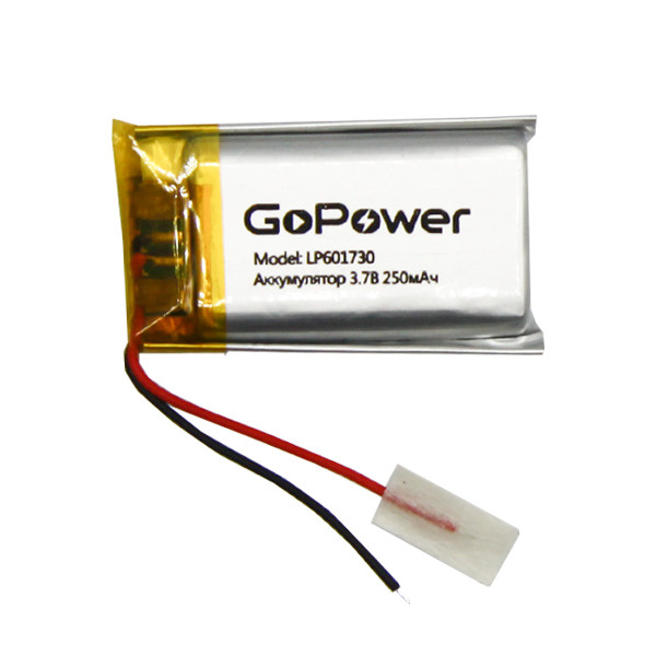 Аккумулятор Li-Pol GoPower LP601730 PK1 3.7V 250mAh #1