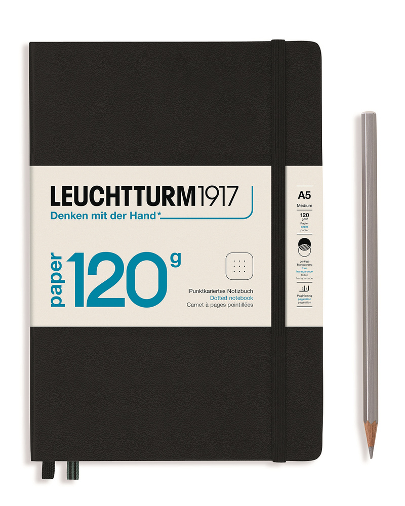 Блокнот Leuchtturm Edition 120g А5 (14.5x21см.), 120г/м2, 203 стр. (102 л.), в точку, твердая обложка #1