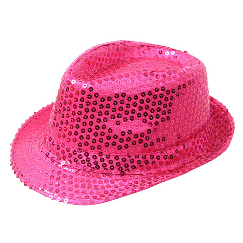 Карнавальная шляпа с пайетками " Диско" блестящая, цвет розовый  #1