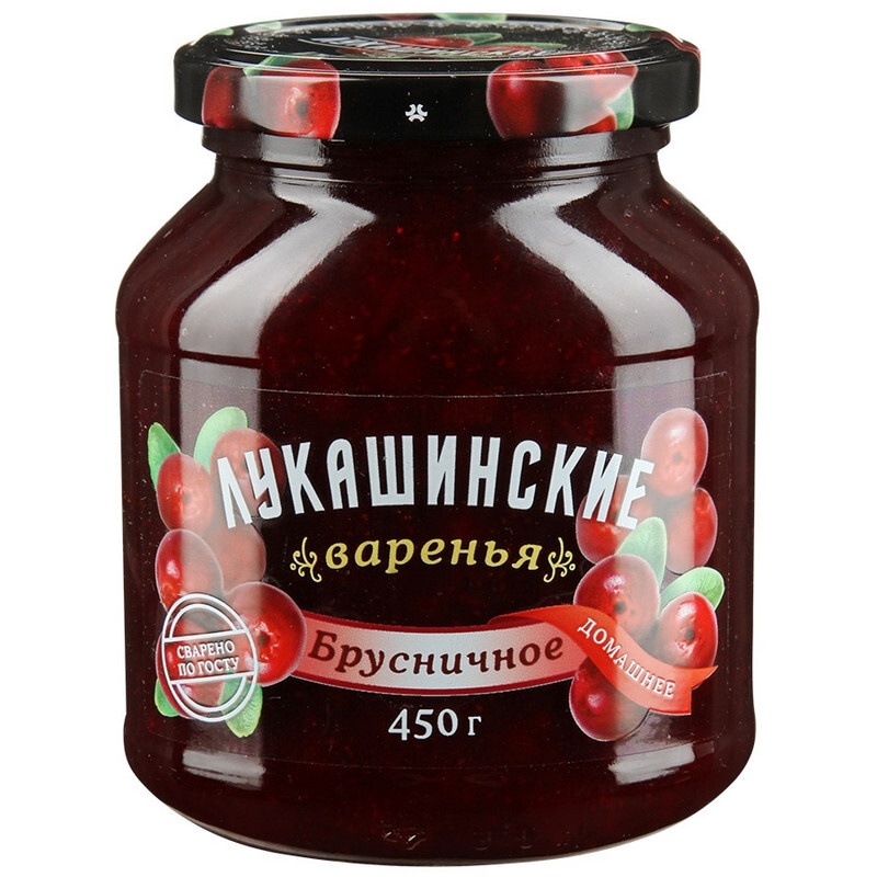 Варенье Лукашинские брусничное, 450г #1