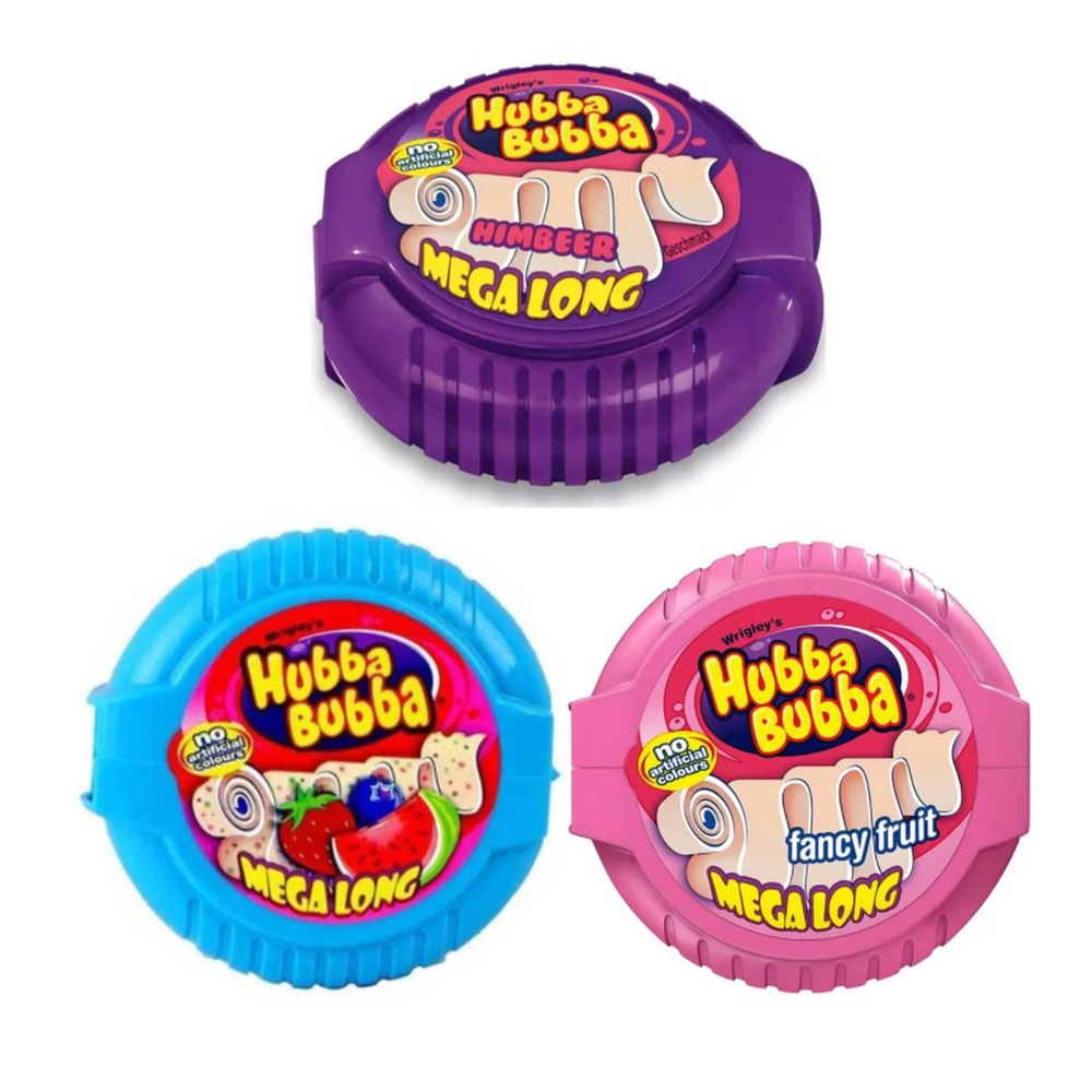 Жевательная резинка Hubba Bubba - фруктовый микс, клубника-черника-арбуз, малина (3 шт. по 70гр)  #1