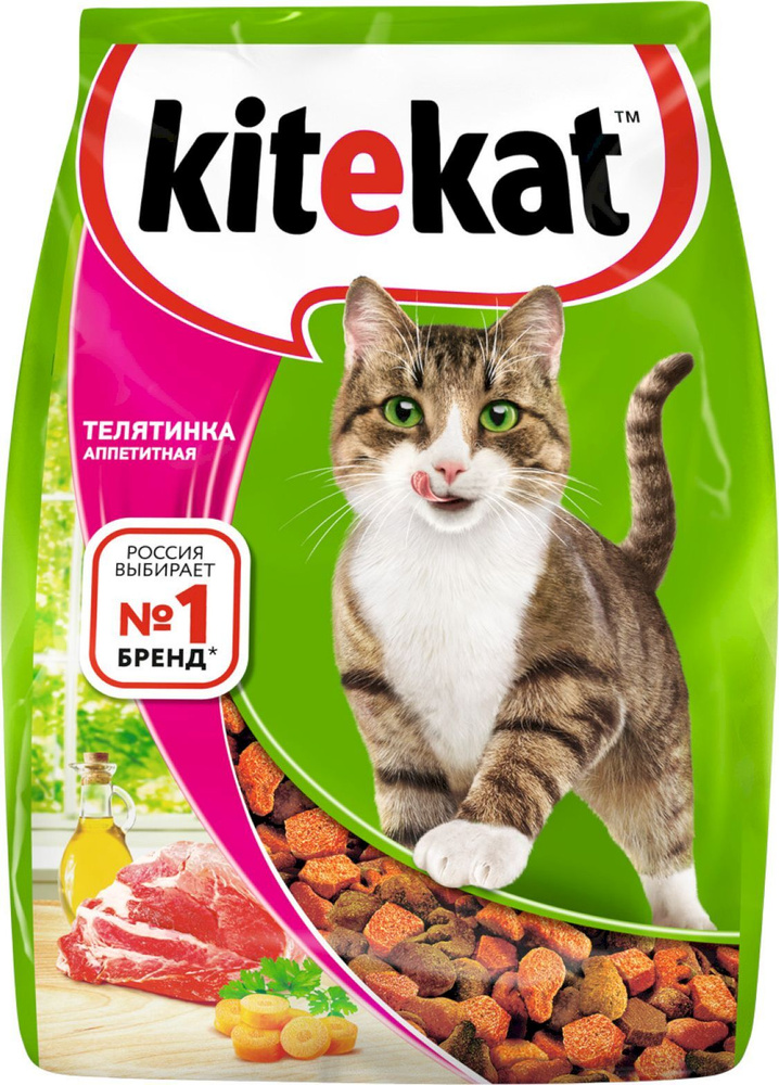 Сухой корм для кошек Kitekat, телятинка аппетитная, 800г #1
