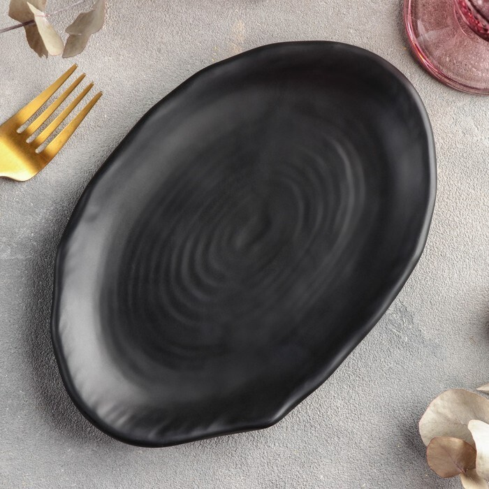 Блюдо "Чёрный Восток", 20,5х14х2 см, цвет чёрный #1