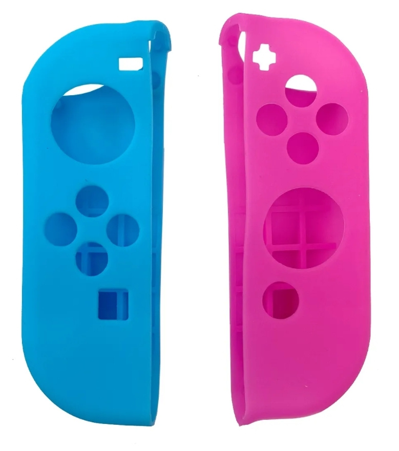 Силиконовые чехлы Switch Joy-Con Розовый+Голубой (2шт упаковка целофановый пакет)  #1