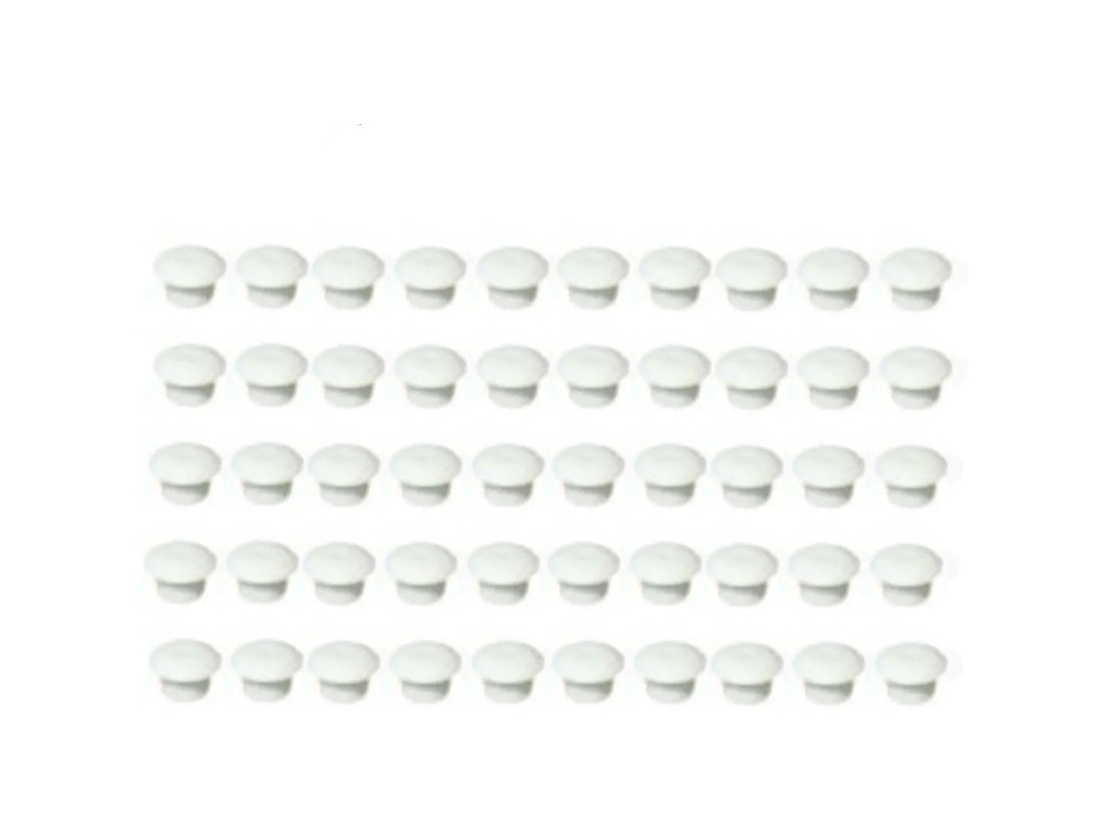 Заглушка мебельная D7 мм, белая, 500 шт / комплект пластиковых декоративных заглушек - протекторов  #1