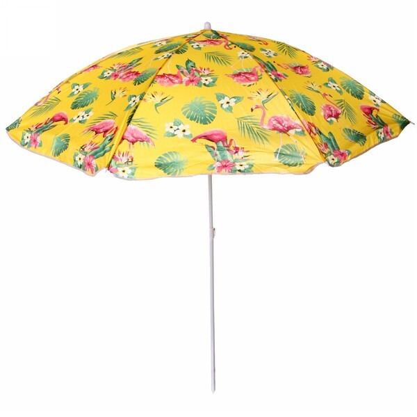 Зонт пляжный D-170см, h-190см "Фламинго" желтый #1