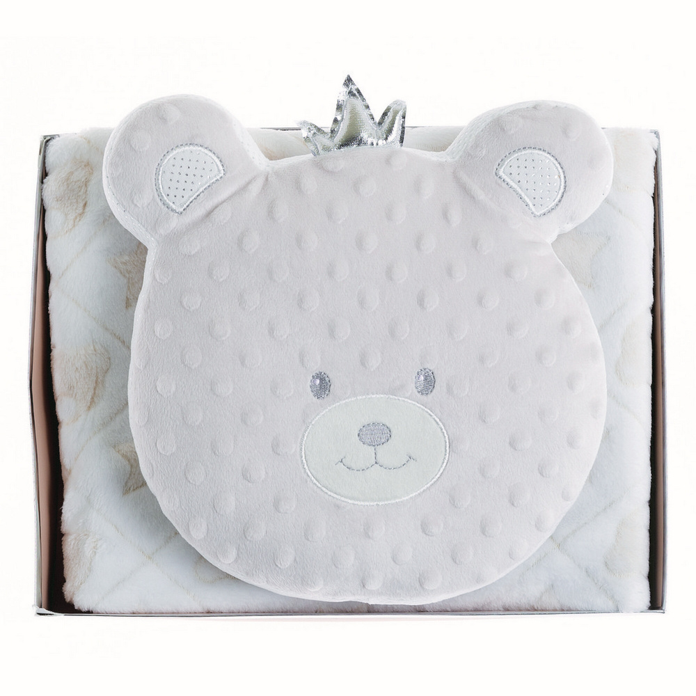 Плед с подушкой декоративной бежевый, набор детский, плед с подушкой мишка BALNC MINI NATURAL TONES  #1