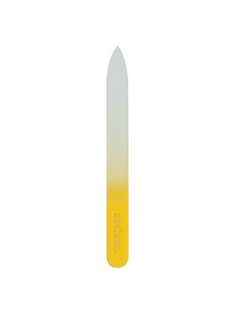 Zinger Пилочка для ногтей стеклянная (FG-02-12-С) 2-сторонняя (120 мм) желтого цвета, пилка маникюрная #1