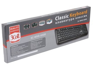 3Cott Клавиатура 3C-WKB-600B Classic Black USB, черный #1