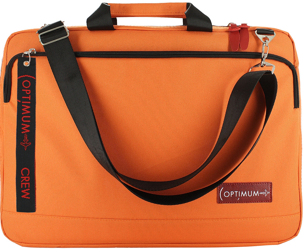 Сумка для ноутбука с ремнем карманом 17" мужская женская детская Optimum Ultra 17 BL, оранжевая  #1
