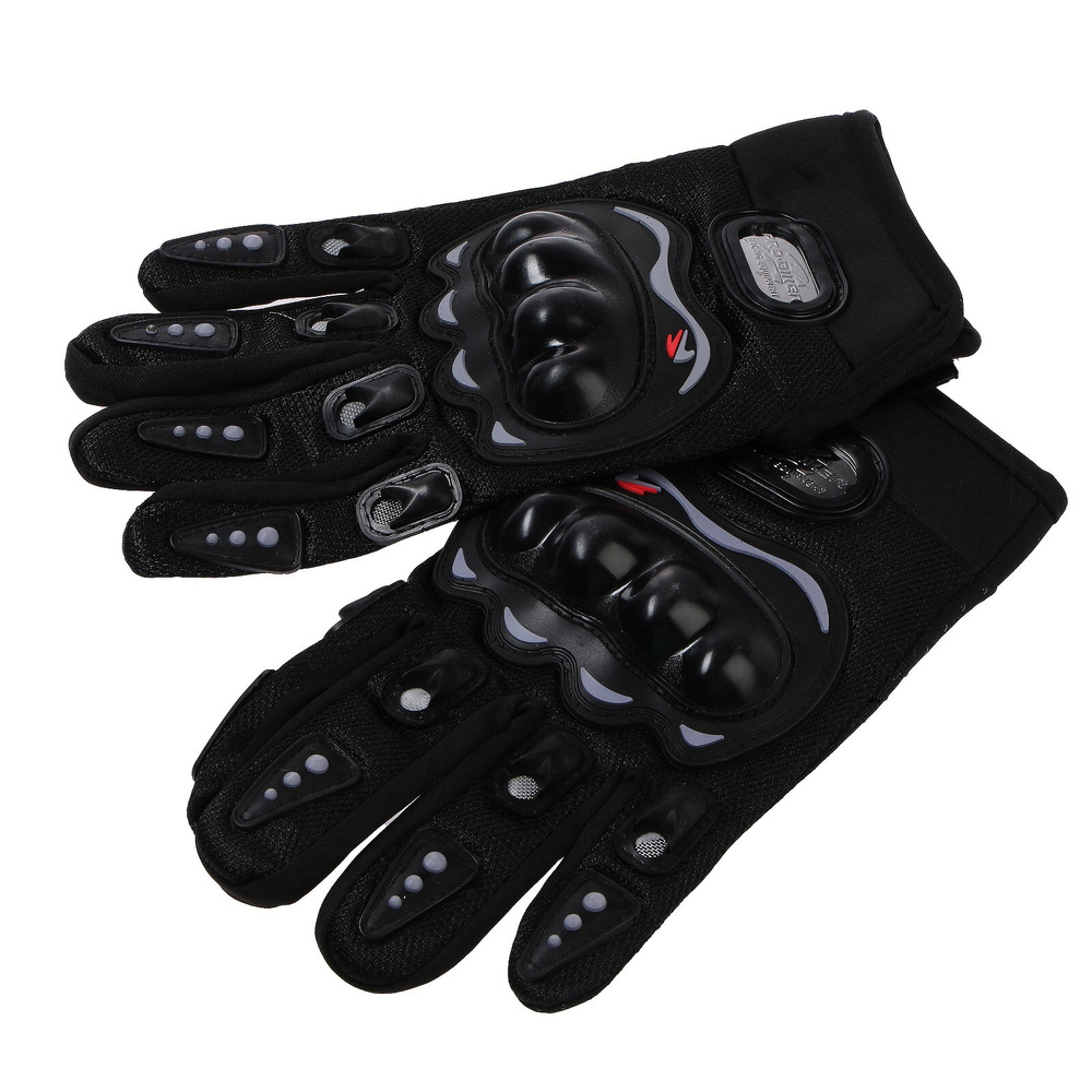 Перчатки для езды на мототехнике, с защитными вставками, пара, размер L, черные  #1