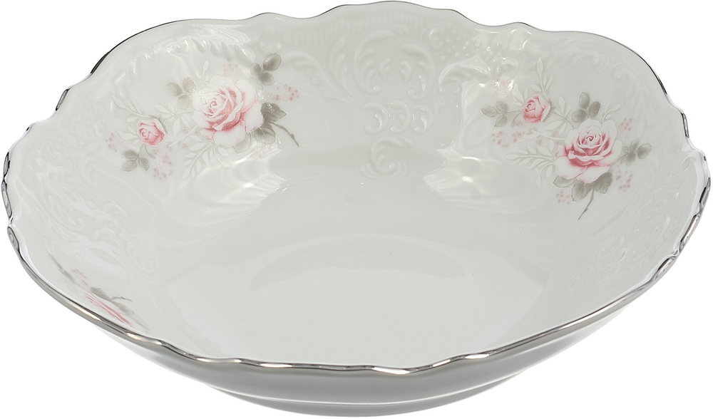 Салатник фарфоровый 19 см Bernadotte Бледные розы, салатница для сервировки стола, тарелка глубокая, #1