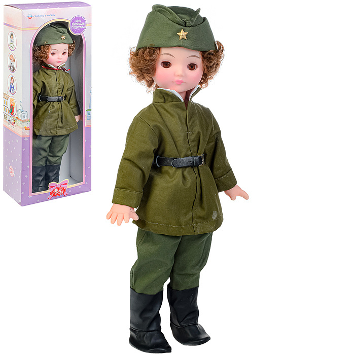 Кукла мальчик Алеша 45см в военной форме, в коробке ЛЕН45-43 Мир кукол  #1