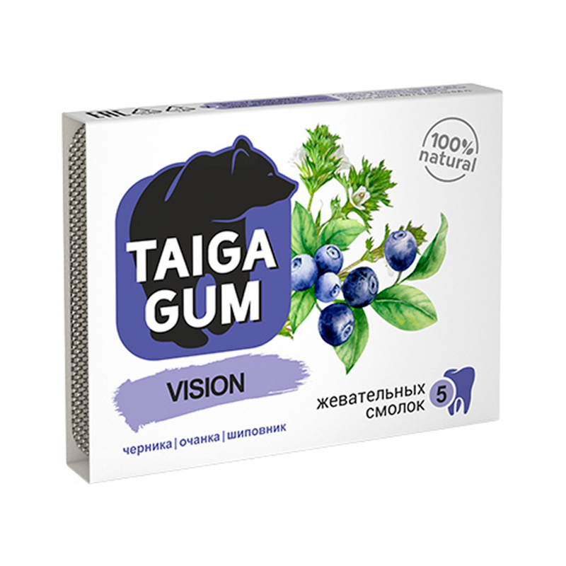 Алтайский нектар "Taiga Gum", Vision смолка жевательная из смолы лиственницы сибирской с пчелиным воском #1