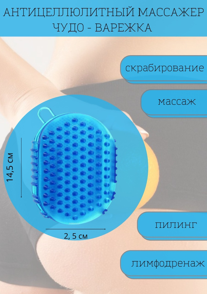 Массажёр Торг Лайнс медицинский антицеллюлитный Чудо-варежка синяя  #1